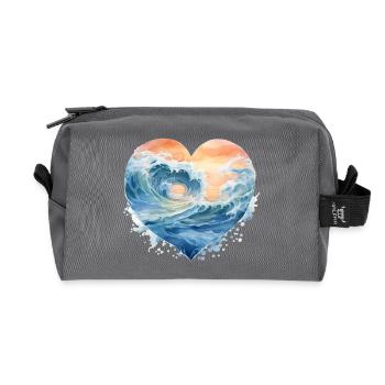 Wave - Recycled Toiletry Zip Bag - anthracite - Front