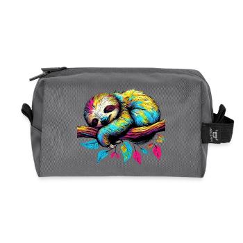 Sloth - Recycled Toiletry Zip Bag - anthracite - Front