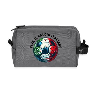 Italian football - Recycled Toiletry Zip Bag - anthracite - Front