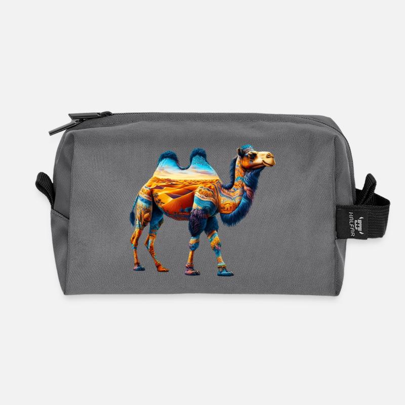 Kamel - Recycelte Kulturtasche - Anthrazit