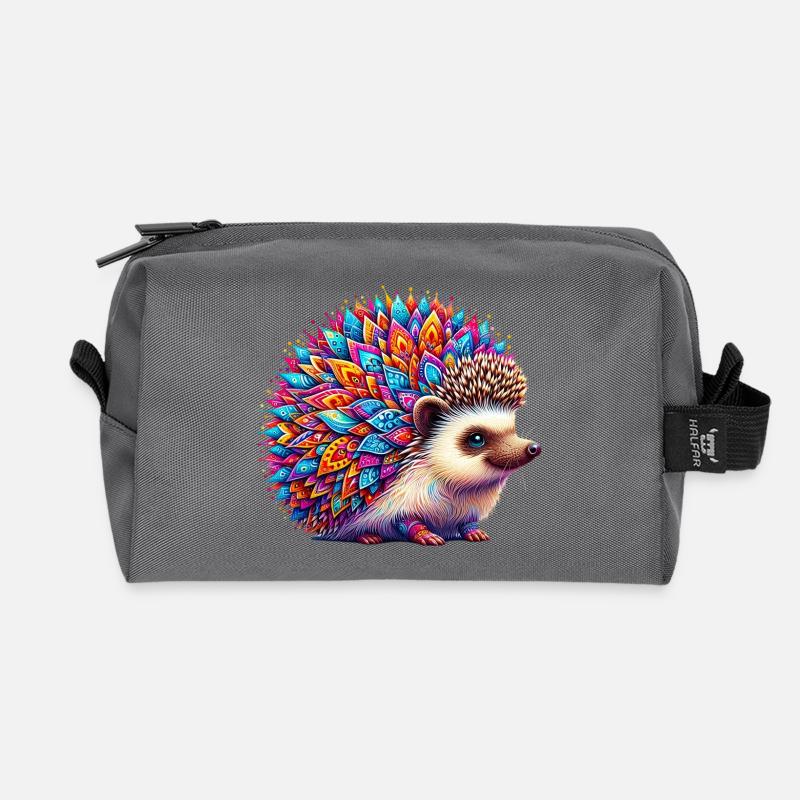 Igel - Recycelte Kulturtasche - Anthrazit