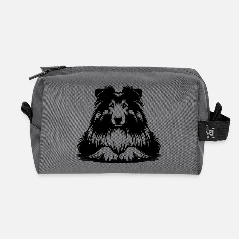 Collie - Recycelte Kulturtasche - Anthrazit