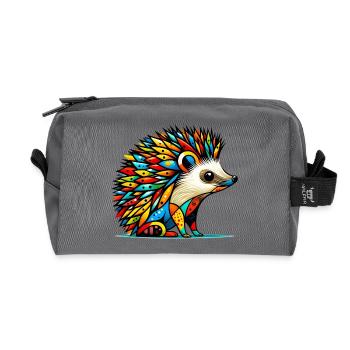 Igel - Recycelte Kulturtasche - Anthrazit - Vorne