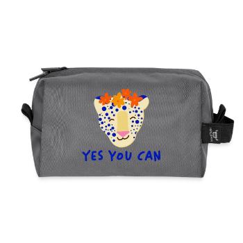 Vous pouvez léopard - Trousse de toilette en tissu recyclé - anthracite - Devant