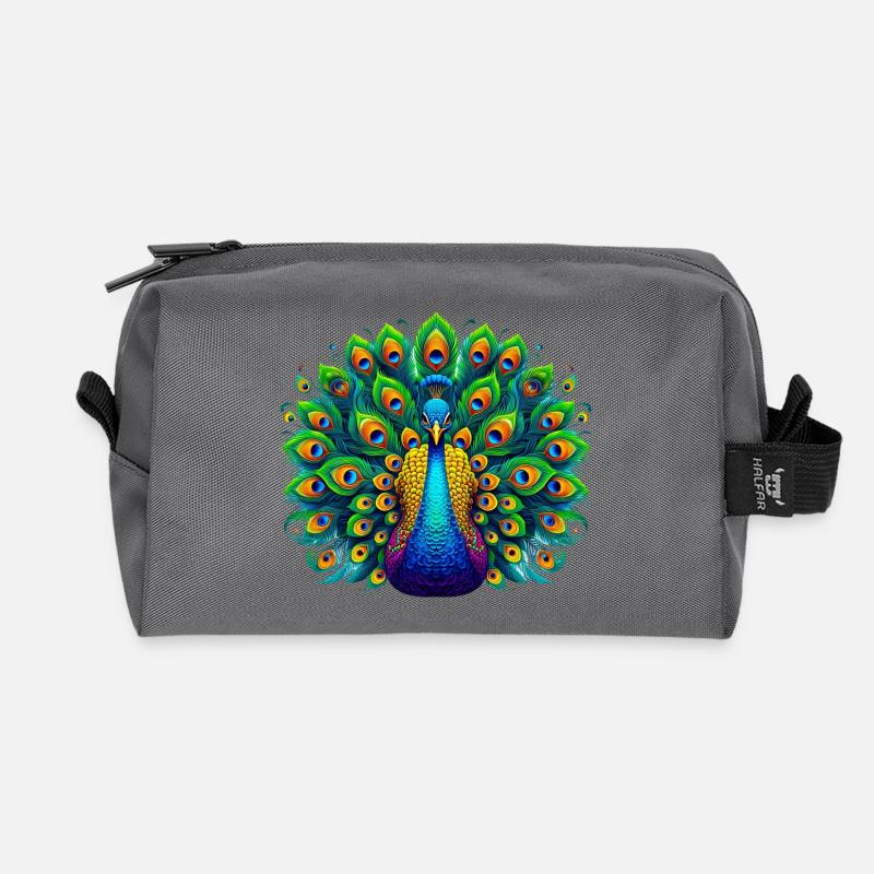 Pfau - Recycelte Kulturtasche - Anthrazit