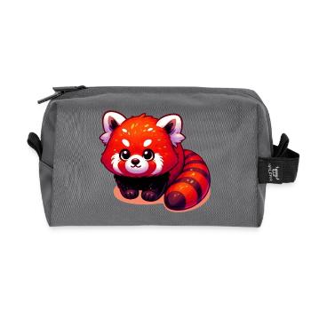 Kleiner Panda - Recycelte Kulturtasche - Anthrazit - Vorne