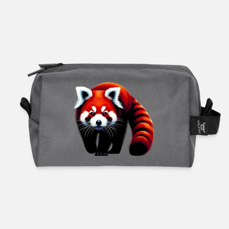 Roter Panda - Recycelte Kulturtasche - Anthrazit