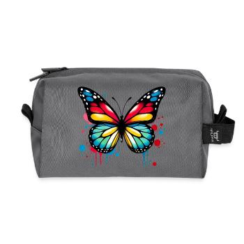 Butterfly - Recycled Toiletry Zip Bag - anthracite - Front