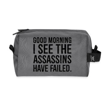 good morning I see the assassins have failed - Recycelte Kulturtasche - Anthrazit - Vorne