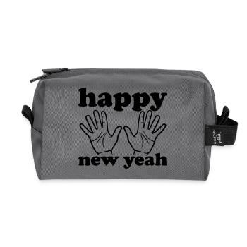 Happy new yeah - Recycelte Kulturtasche - Anthrazit - Vorne