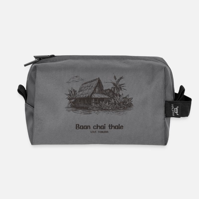 Baan chai thale - Recycled Toiletry Zip Bag - anthracite
