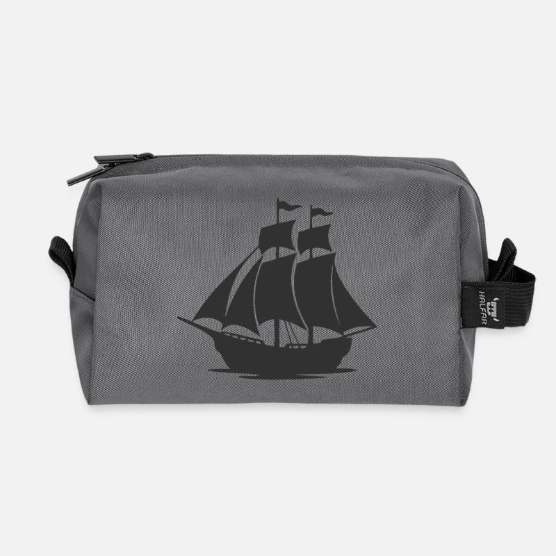 Mysteriöse Silhouette eines Segelschiffs - Recycelte Kulturtasche - Anthrazit