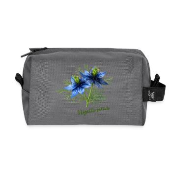 Nigella sativa - botanische Illustration - Recycelte Kulturtasche - Anthrazit - Vorne