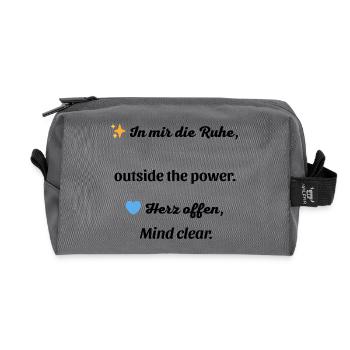 Outside the power - Recycled Toiletry Zip Bag - anthracite - Front