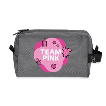 Conception de la baby shower rose de l’équipe - Trousse de toilette en tissu recyclé - anthracite - Devant