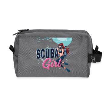 Scuba Girl Taucherin Design - Recycelte Kulturtasche - Anthrazit - Vorne