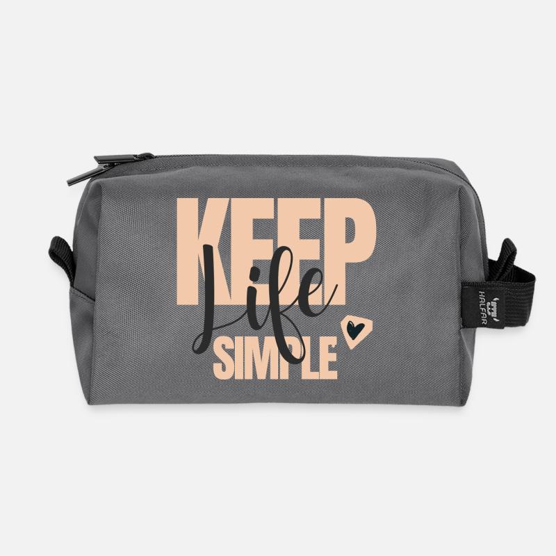Keep Life Simple Schriftzug - Recycelte Kulturtasche - Anthrazit