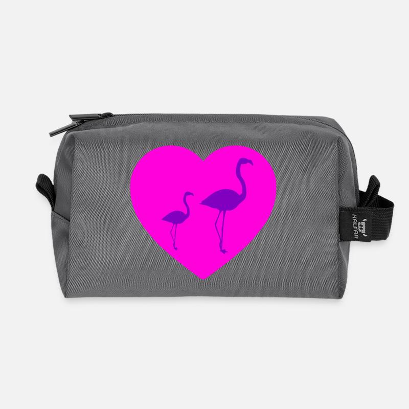 Flamingos - Recycelte Kulturtasche - Anthrazit