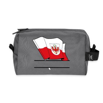 Tirol Flag – Namespace - Recycled Toiletry Zip Bag - anthracite - Front