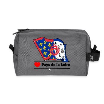 Drapeau + cœur + texte « Pays de la Loire » - Trousse de toilette en tissu recyclé - anthracite - Devant