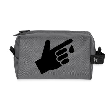 Blood test, blood drops - Recycled Toiletry Zip Bag - anthracite - Front
