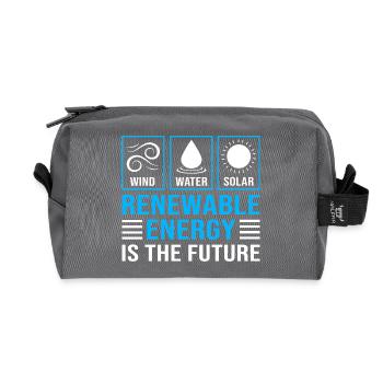 Énergies renouvelables, cellules solaires, photovoltaïque - Trousse de toilette en tissu recyclé - anthracite - Devant