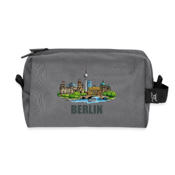 Berliner Skyline  - Recycelte Kulturtasche - Anthrazit - Vorne
