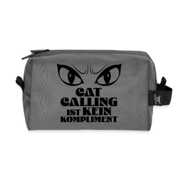 Catcalling is not a compliment! - Recycled Toiletry Zip Bag - anthracite - Front