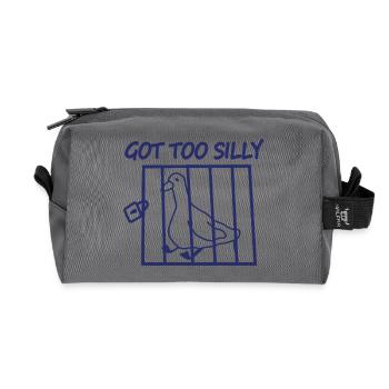 Bird in Cage Got Too Silly - Recycled Toiletry Zip Bag - anthracite - Front