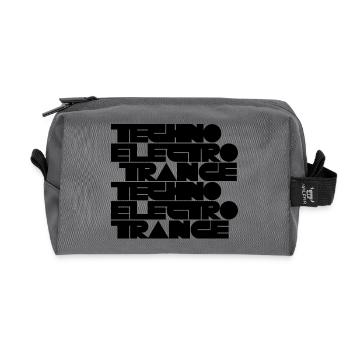 Techno Electro Trance music - Recycled Toiletry Zip Bag - anthracite - Front