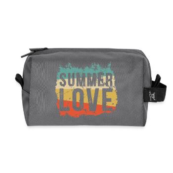 L’amour d’été dans le grunge rétro - Trousse de toilette en tissu recyclé - anthracite - Devant