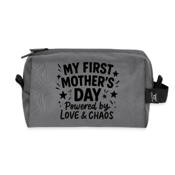 Erster Muttertag Humor Mama Geschenkidee Familie - Recycelte Kulturtasche - Anthrazit - Vorne