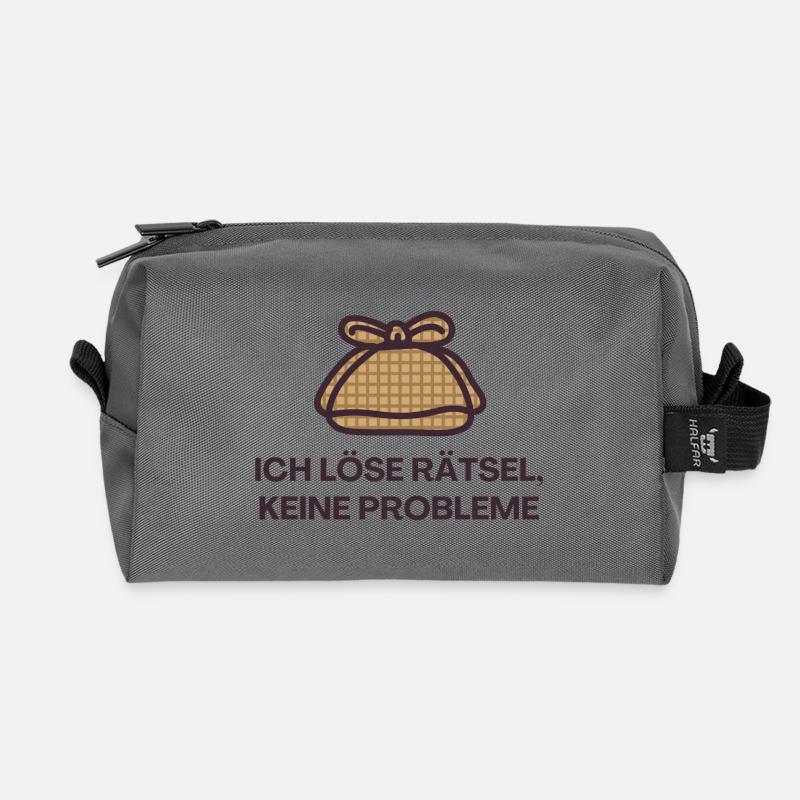 Ich löse Rätsel, keine Probleme - Recycelte Kulturtasche - Anthrazit