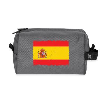 Flag Spain Grunge - Recycled Toiletry Zip Bag - anthracite - Front