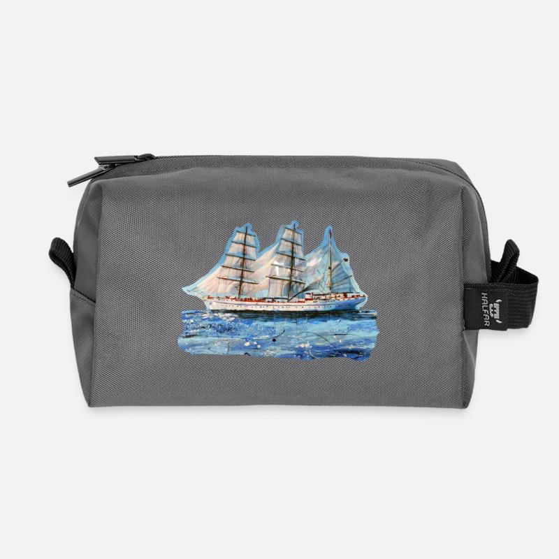 Historisches Segelschiff Gorch Fock - Recycelte Kulturtasche - Anthrazit