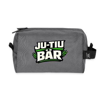 Ju-Tiu Bär – Wortspiel für Creator & Social Media - Recycelte Kulturtasche - Anthrazit - Vorne