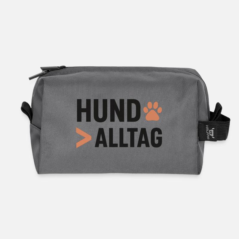 Hund Alltag Pfotenkunst Logo - Recycelte Kulturtasche - Anthrazit