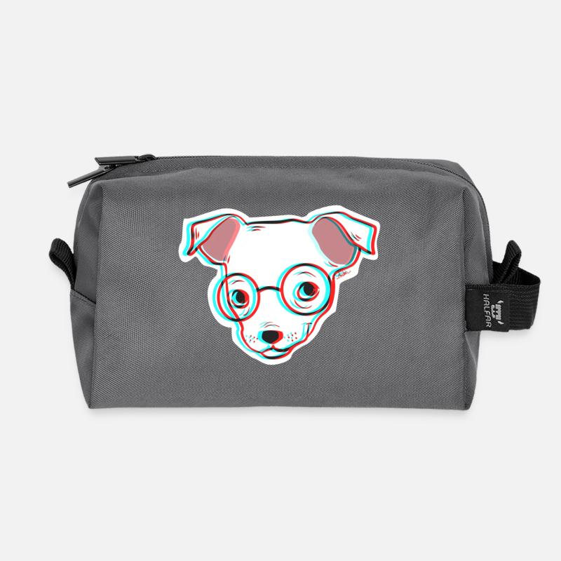 weise Hund - Recycelte Kulturtasche - Anthrazit