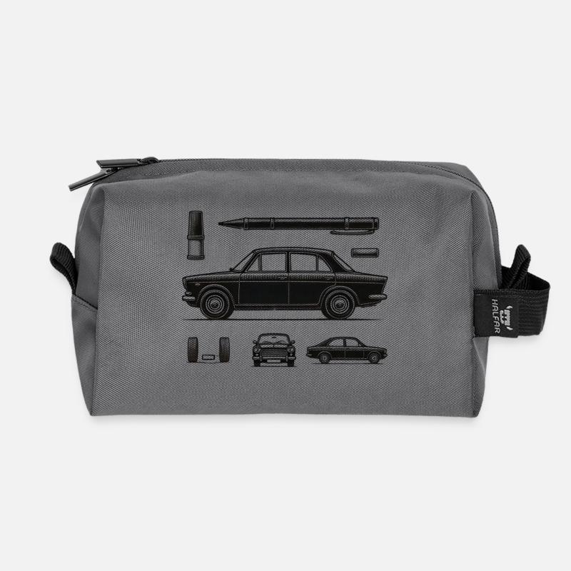 Schwarzer Oldtimer - Recycelte Kulturtasche - Anthrazit