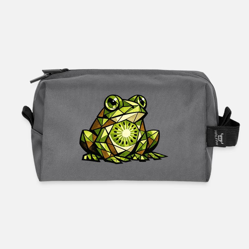 Kiwi-Frosch-Kubismus-Version - Recycelte Kulturtasche - Anthrazit