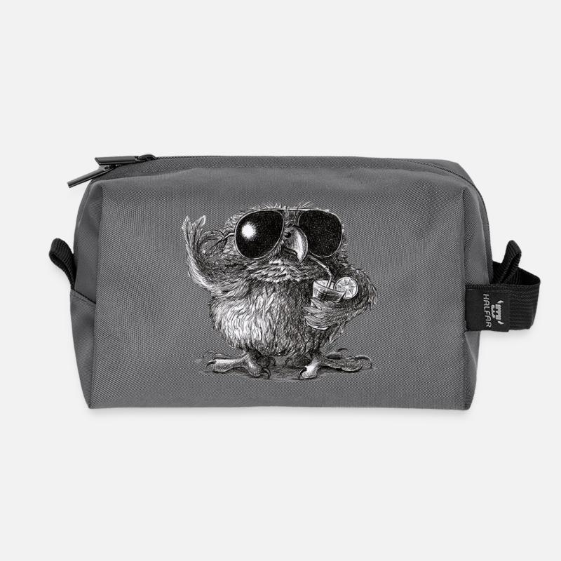 Coole Eule - Recycelte Kulturtasche - Anthrazit