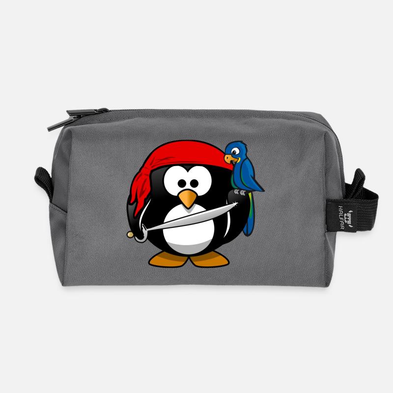 Pirate Tux - Recycled Toiletry Zip Bag - anthracite