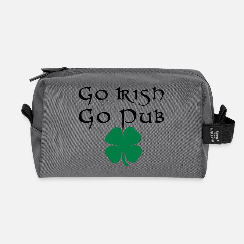 Go Irish Go Pub Irland irisch St Patricks Day - Recycled Toiletry Zip Bag - anthracite
