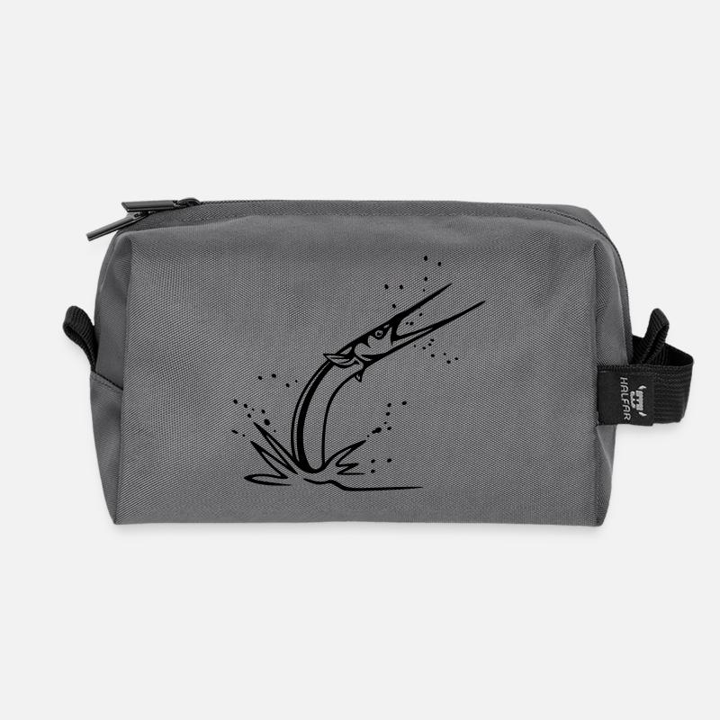 NEEDLEFISH - Recycled Toiletry Zip Bag - anthracite