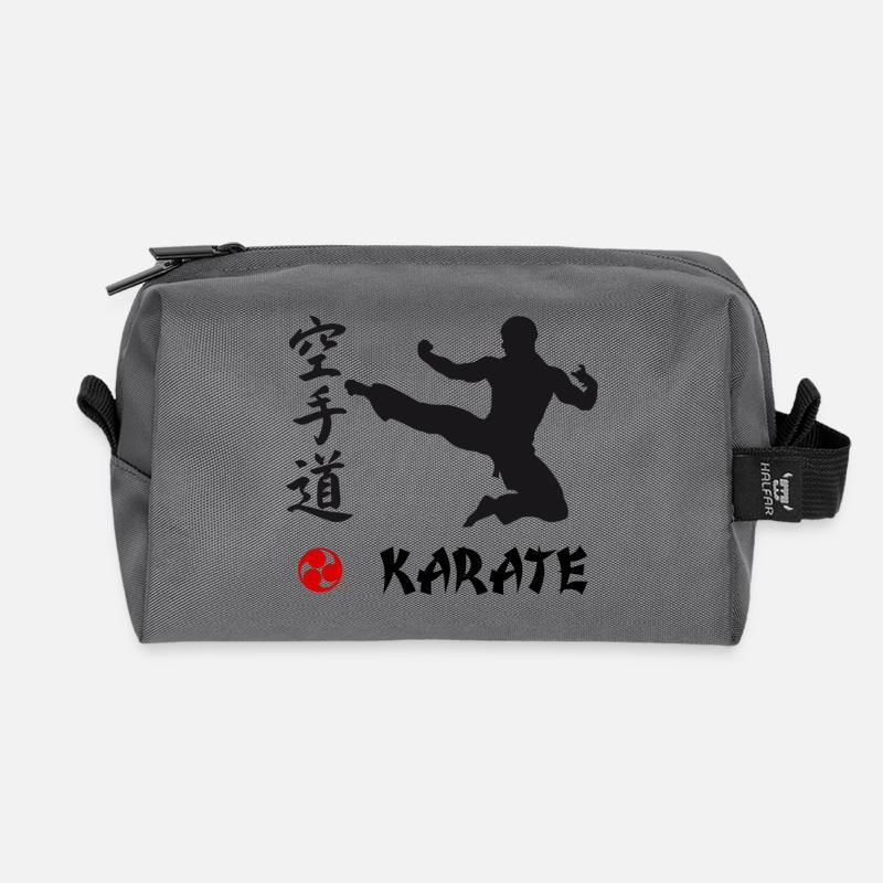 Karate schwarz - Recycelte Kulturtasche - Anthrazit