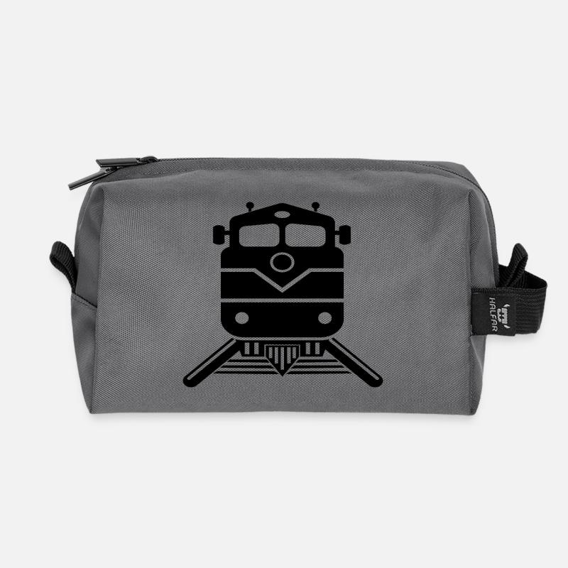 Train driver design - Recycled Toiletry Zip Bag - anthracite