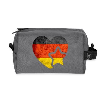 My heart for Germany - Vintage German flag - Recycled Toiletry Zip Bag - anthracite - Front