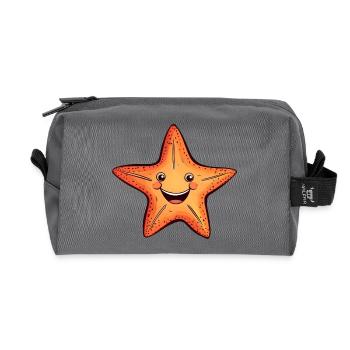 Seestern Comic Kawaii - Recycelte Kulturtasche - Anthrazit - Vorne
