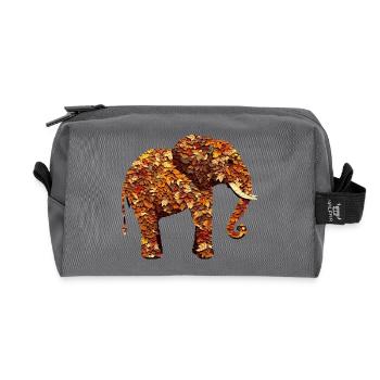 Afrikanischer Elefant im Herbst: Buntes Laub und - Recycelte Kulturtasche - Anthrazit - Vorne