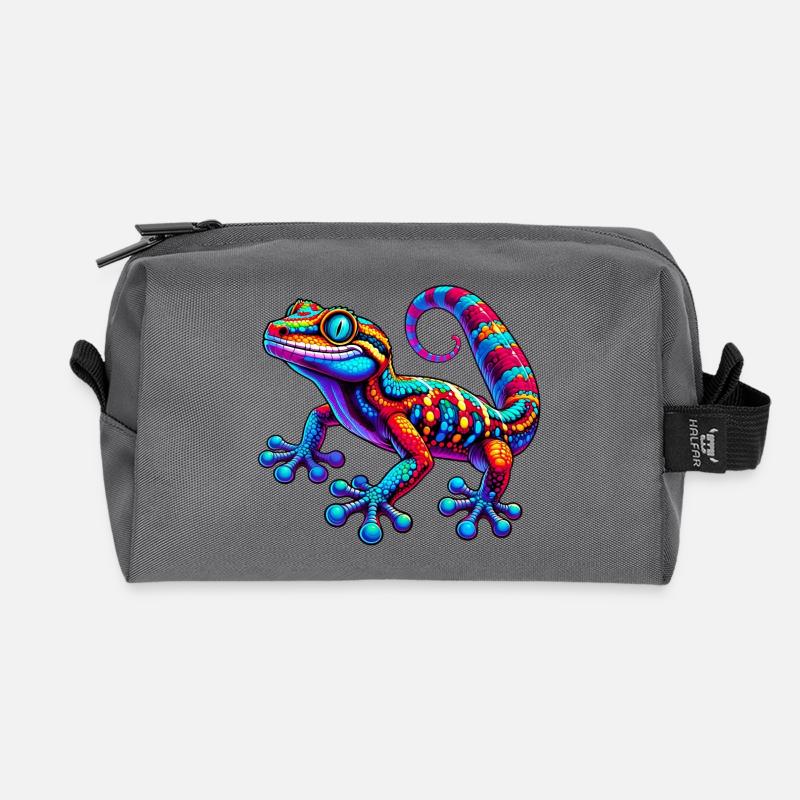 Gecko - Recycelte Kulturtasche - Anthrazit